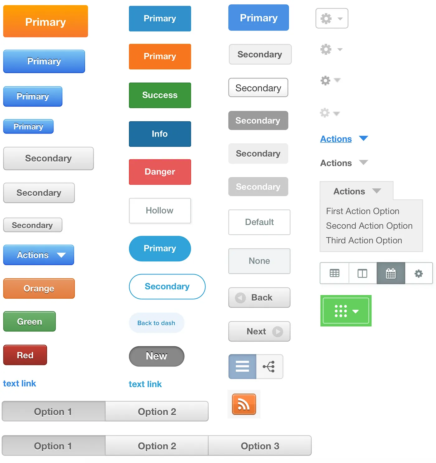 Old inconsistent buttons